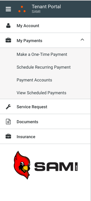 Tenant Portal - My Payments page